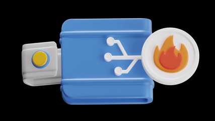 Poster - 3D Animation of Hot wallets are more vulnerable to cyber attacks | Alpha Channel