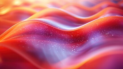 Wall Mural - Coral Firebrick and Coffee Curved Speed Lines: Dreamy Digital Abstract Art Backdrop