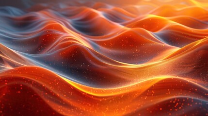 Wall Mural - Coral Firebrick and Coffee Curved Speed Lines: Dreamy Digital Abstract Art Backdrop