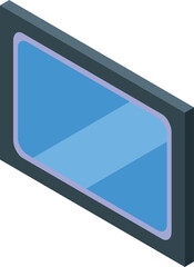 Poster - Modern smart home window is displaying a clear blue sky