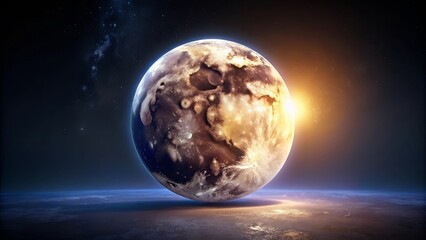 Wall Mural - Moon glowing in the dark vastness of space, space, celestial, orbit, lunar, crater, astronomy