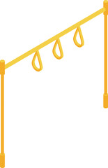 Poster - Yellow metal climbing frame for children physical development isometric icon isolated on white background