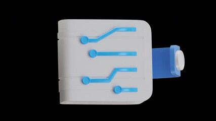 Aufkleber - 3D Animation of Digital wallet type software wallet | Alpha Channel