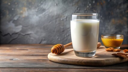 Glass of milk with honey drizzle , milk, honey, glass, sweet, beverage, dairy, breakfast, organic, healthy, natural, morning