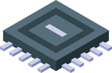 Poster - Microchip is laying on a white surface, showing the concept of computing power