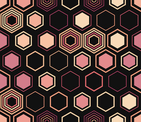 Poster - honeycomb hexagon cells background. geometric shapes of varied style and color. large hexagon shapes