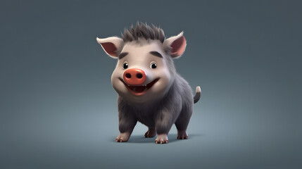 Poster - Boar 3d cartoon style