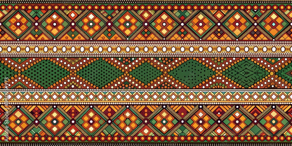 Geometric African pattern with dots and ethnic motifs, African ...