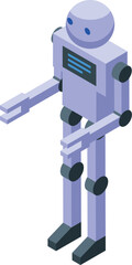 Poster - Modern robot standing and moving its arms in an isometric view