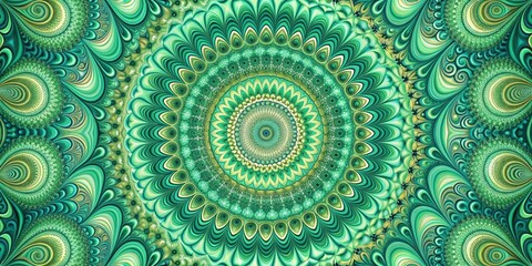 Hippie vibes with a seafoam hypnotic spiral pattern in green hues , 70s, hippies, seafoam, hypnotic, spiral, green, retro