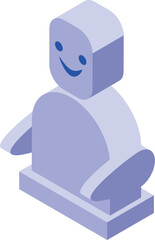 Poster - Blue chatbot icon in isometric view, isolated on white background