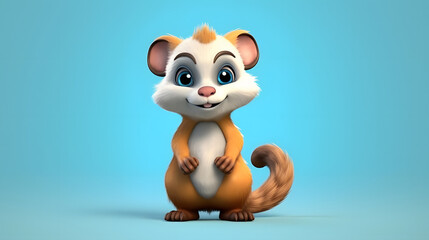 Poster - Ferret 3d cartoon style