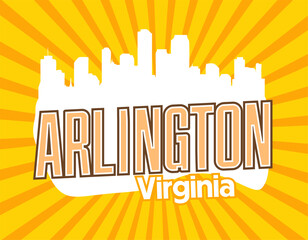 Wall Mural - arlington virginia united states with city silhouette