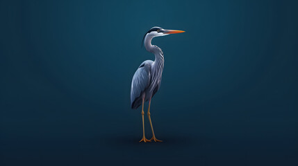 Poster - Heron 3d cartoon style