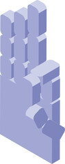 Poster - hand gesturing number four with fingers icon in isometric style