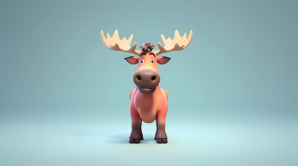 Sticker - Moose 3d cartoon style