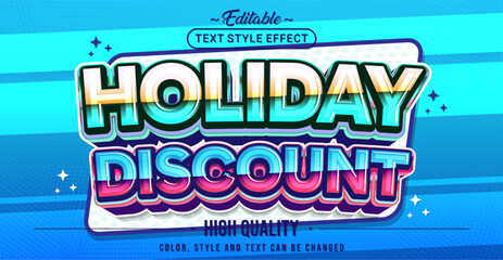 Poster - Editable text style effect - Holiday Discount text style theme.