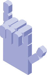Poster - 3d isometric human hand showing call me gesture with little finger up