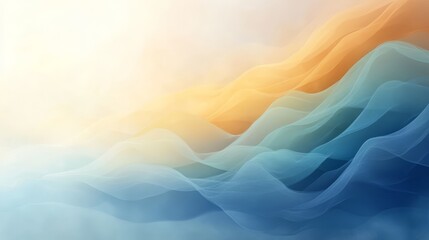 Wall Mural - Abstract Gradient Waves in Blue and Orange