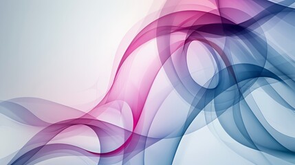 Abstract background with flowing pink and blue lines on a white background.