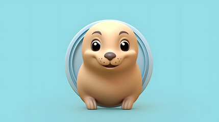 Poster - Seal 3d cartoon style