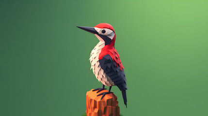 Wall Mural - Woodpecker 3d cartoon style