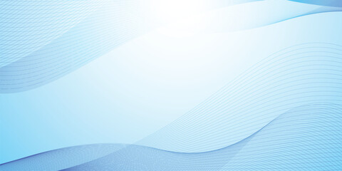 Aufkleber - abstract blue wavy lines background for presentation background. blue futuristic technology concept 