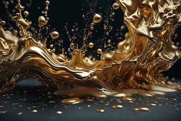 Wall Mural - Golden Liquid Splash