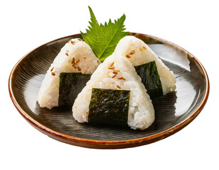 Onigiri or japanese rice balls served on the plate