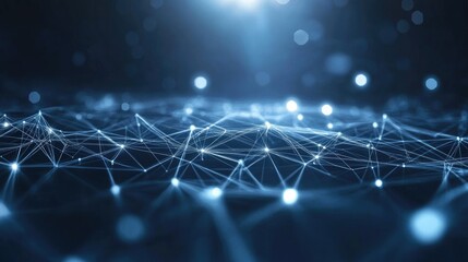 Poster - High tech technology geometric and connection system background