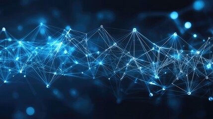 Poster - High tech technology geometric and connection system background