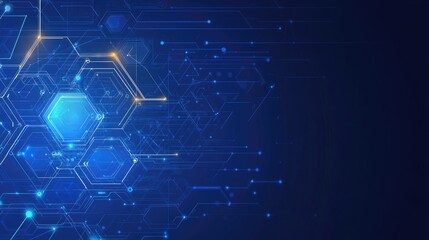 Poster - High tech technology geometric and connection system background