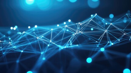 Poster - High tech technology geometric and connection system background
