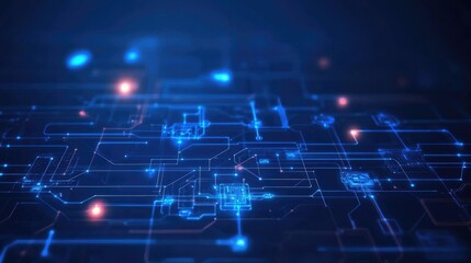 Poster - High tech technology geometric and connection system background