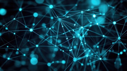 Poster - High tech technology geometric and connection system background