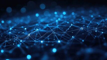 Poster - High tech technology geometric and connection system background