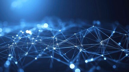 Poster - High tech technology geometric and connection system background