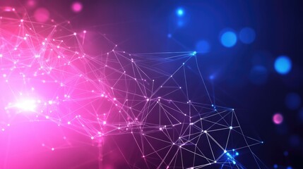 Poster - High tech technology geometric and connection system background