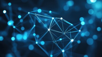 Fototapete - High tech technology geometric and connection system background