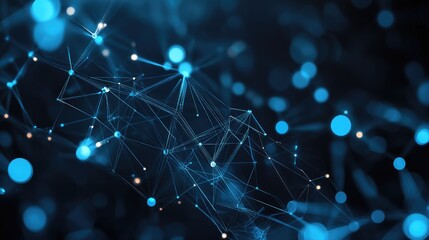 Poster - High tech technology geometric and connection system background