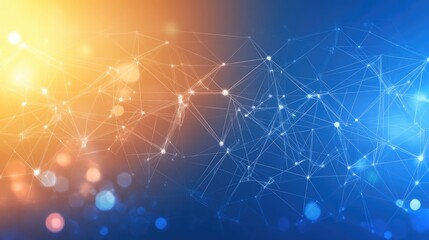 Poster - High tech technology geometric and connection system background