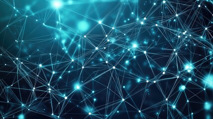 Poster - High tech technology geometric and connection system background