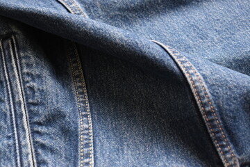 seam of blue denim texture background, jean fashion style