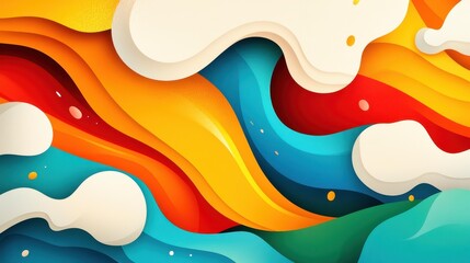 Wall Mural - Explore a stunning modern vector graphic featuring an abstract fluid background in vibrant colors and textures.