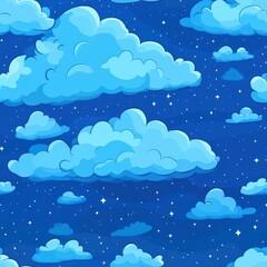 Sticker - Witness the stunning night sky, filled with twinkling stars and soft, swirling clouds that create a magical ambiance.