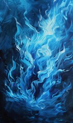 Poster - Blue paint texture background. Abstract background of blue fire paint texture