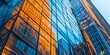 © kwanchaift - A close-up of sleek glass panels of a modern skyscraper reflecting the city skyline, with intricate details of urban design