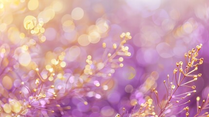 Poster - Gold row with light purple bokeh, soft focus, elegant background