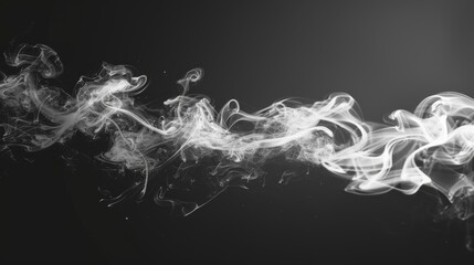 Aufkleber - Subtle white smoke tendrils, black background, minimalist art