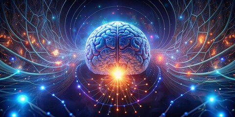 Poster - The Illuminated Mind: A human brain intertwined with glowing circuitry, symbolizing the power and potential of artificial intelligence.